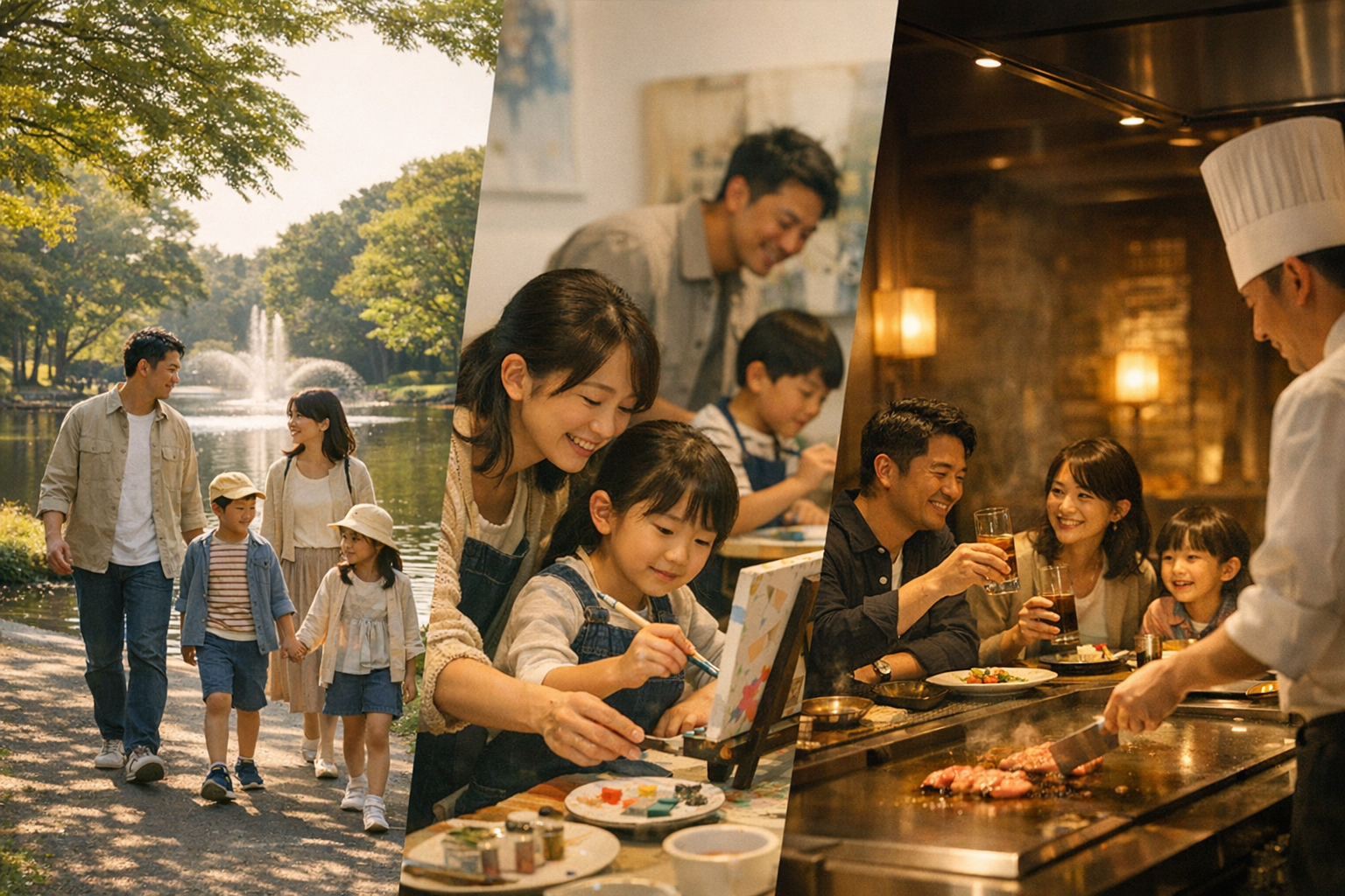 立川で家族と過ごす週末プラン|公園散策からアート体験、鉄板焼きディナーまで 本文画像