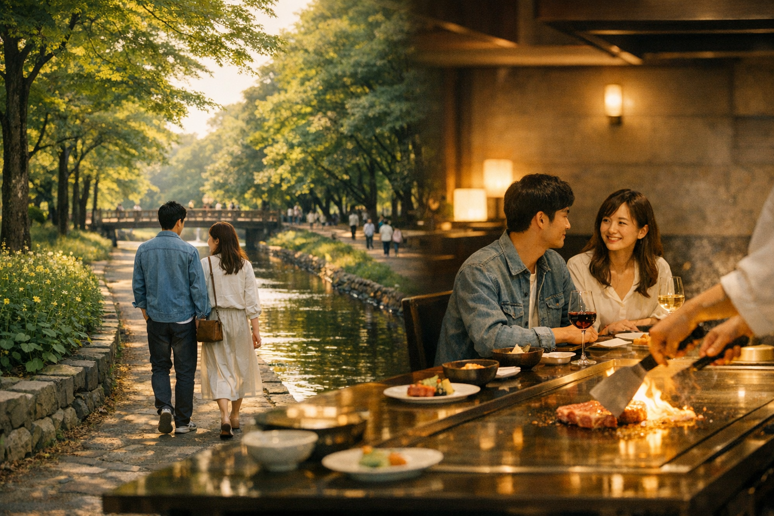 立川のデートで自然を楽しむ昭和記念公園・立川緑道と鉄板焼きディナー 本文画像