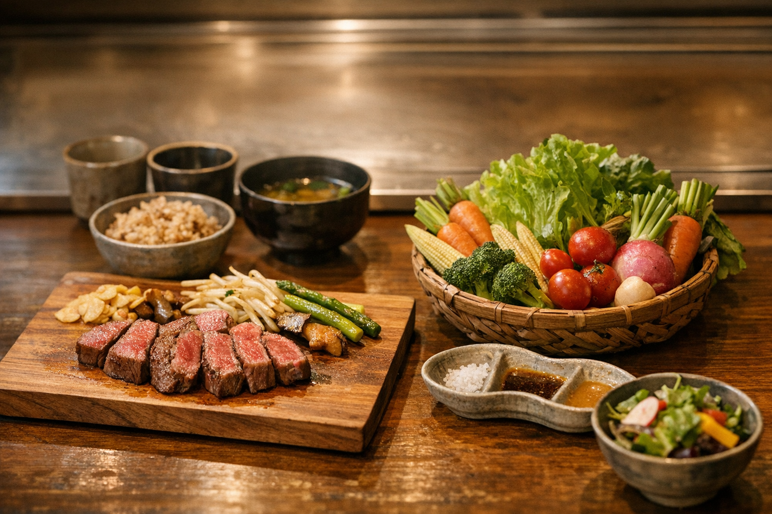 立川でヘルシーな食事を探している方へ 鉄板焼き千珠の赤身肉と自社野菜 本文画像